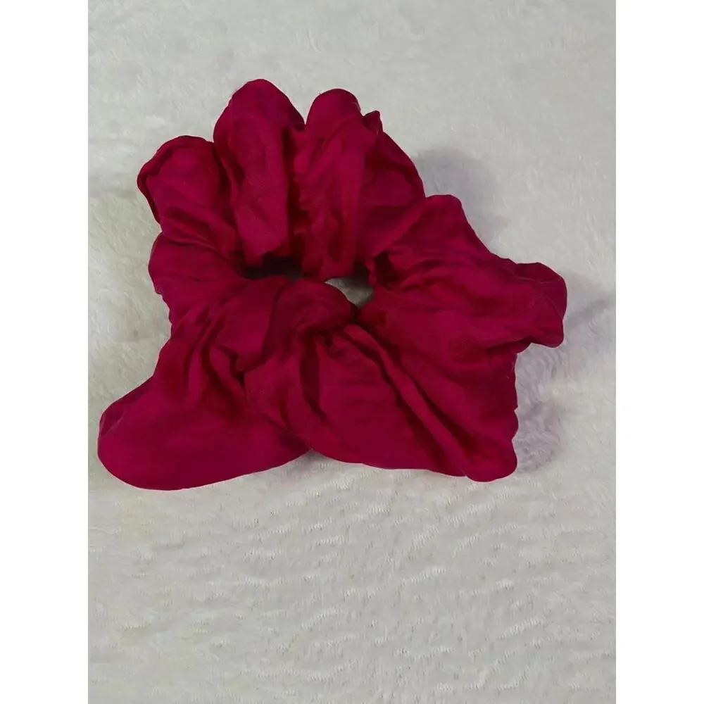 XXL Red Jumbo Women Charmeuse Satin Scrunchie Elastic Valentines Day, Birthday